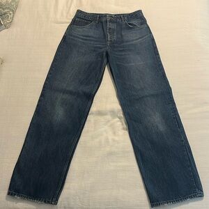 Zara Dark Blue Wash Straight/Wide Leg Jeans
